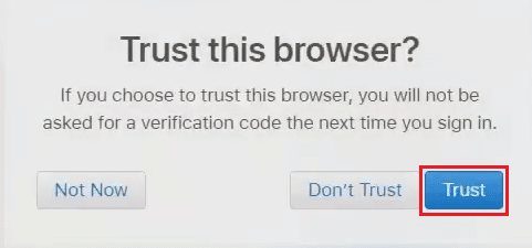Klik Trust for Trust browser ini? muncul