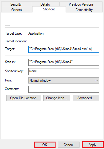 Selezionare Applica e fare clic su OK