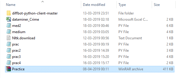 TARファイルは同じフォルダ内に作成されます。そのフォルダに移動して、作成されたTARファイルを確認します