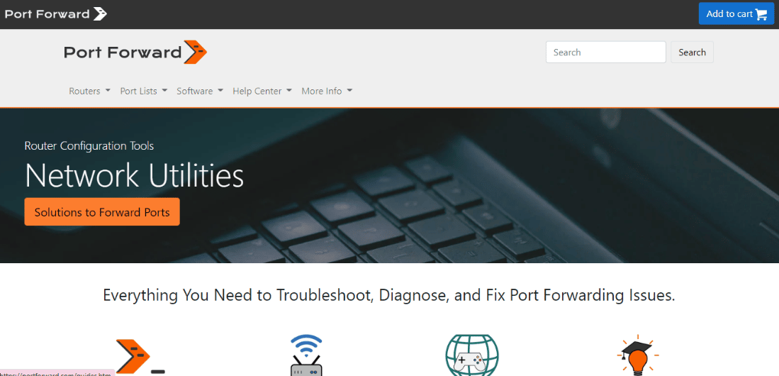 Inicie el sitio web de Portforward. Solucionar el error de conexión del servidor transversal de Dolphin