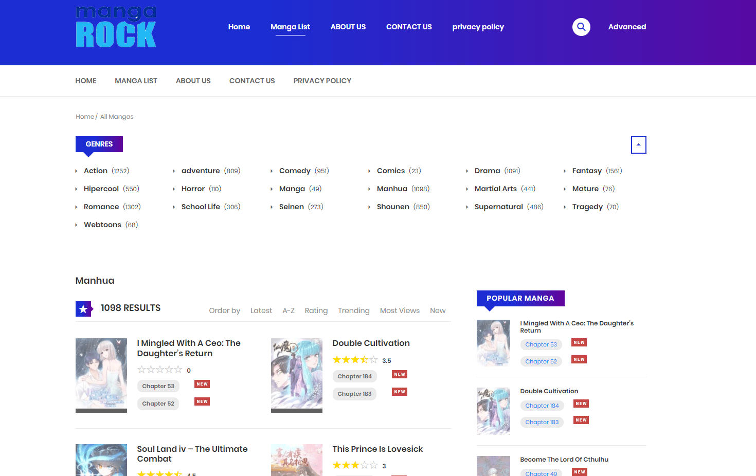 Site-ul Manga Rock
