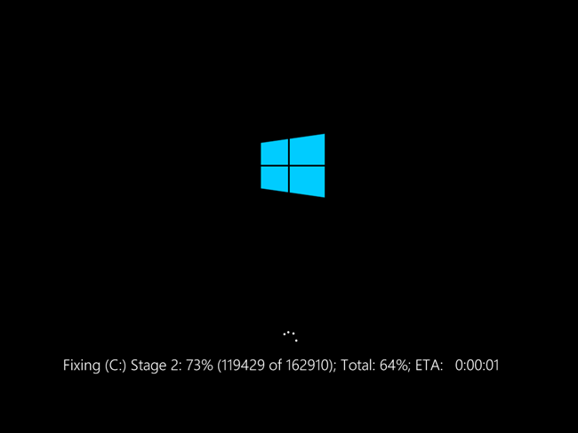 Überspringen Sie keine der Reparatur- oder chkdsk-Prozeduren, die Windows ausführt, nachdem Sie die Größe Ihrer Partitionen geändert haben.