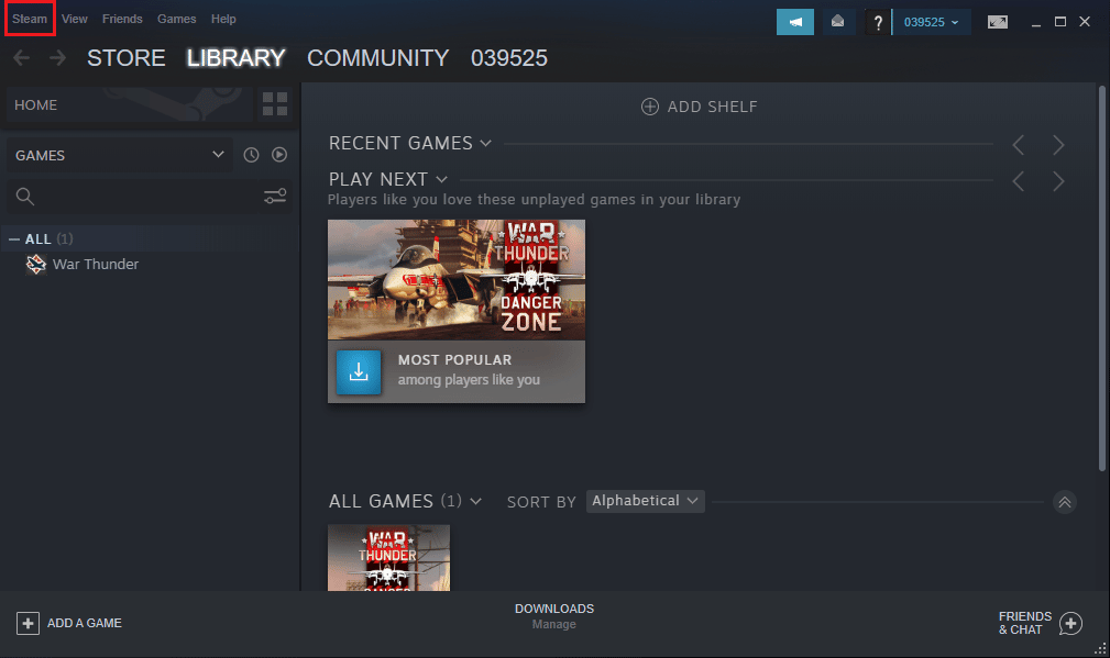 Cliquez sur l'onglet Steam. Correction de l'erreur de téléchargement de la mise à jour CS Go