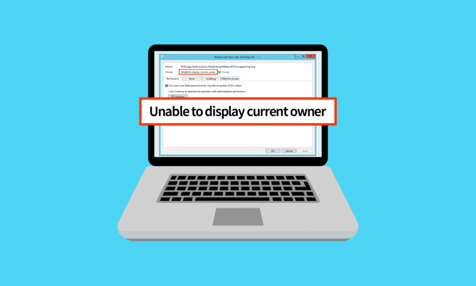Correction de l'impossibilité d'afficher le propriétaire actuel dans Windows 10