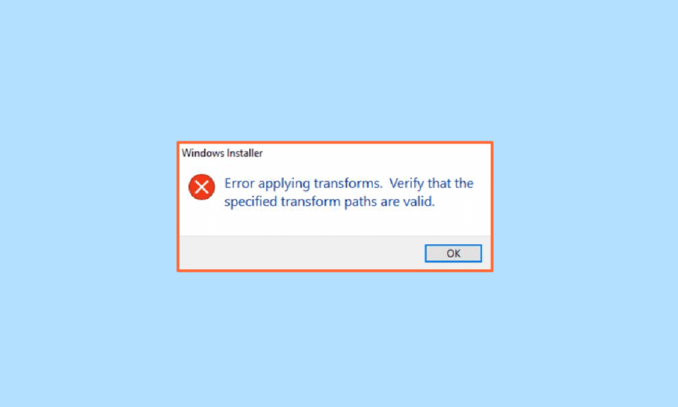 Remediați eroarea la aplicarea transformărilor în Windows 10