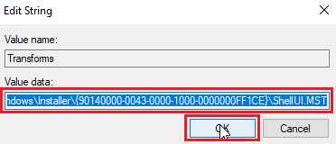 selectați toate valorile și ștergeți datele valorii apoi faceți clic pe ok. Remediați eroarea la aplicarea transformărilor în Windows 10