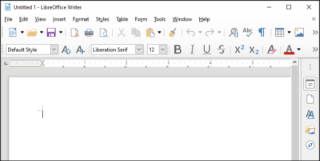 LibreOffice Writer su Windows 10