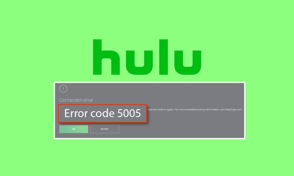 Correggi l'errore Hulu 5005 in Windows 10