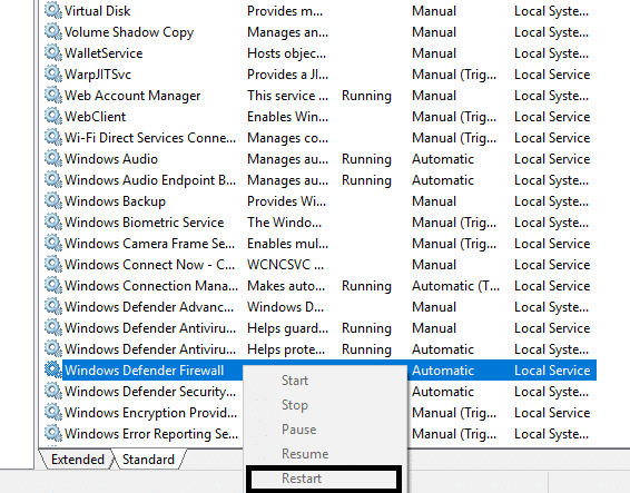 WindowsDefenderファイアウォールを探す| Windowsファイアウォールの問題を修正する
