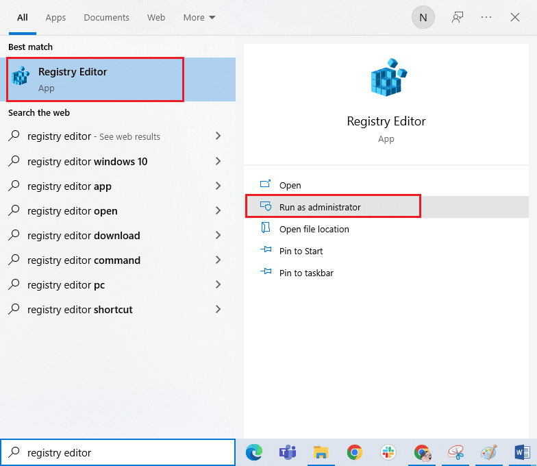apri l'editor del registro. Correggi l'errore di aggiornamento di Windows 10 0x800f0831