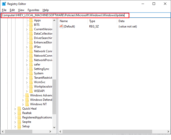 passare al seguente percorso nell'Editor del Registro di sistema