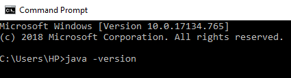 Javaがインストールされているかどうかを確認するには、コマンドプロンプトにコマンドを入力します