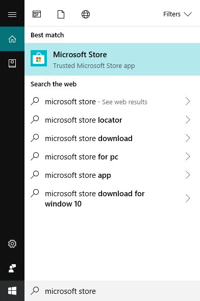 検索バーを使用してWindowsまたはMicrosoftストアを検索する