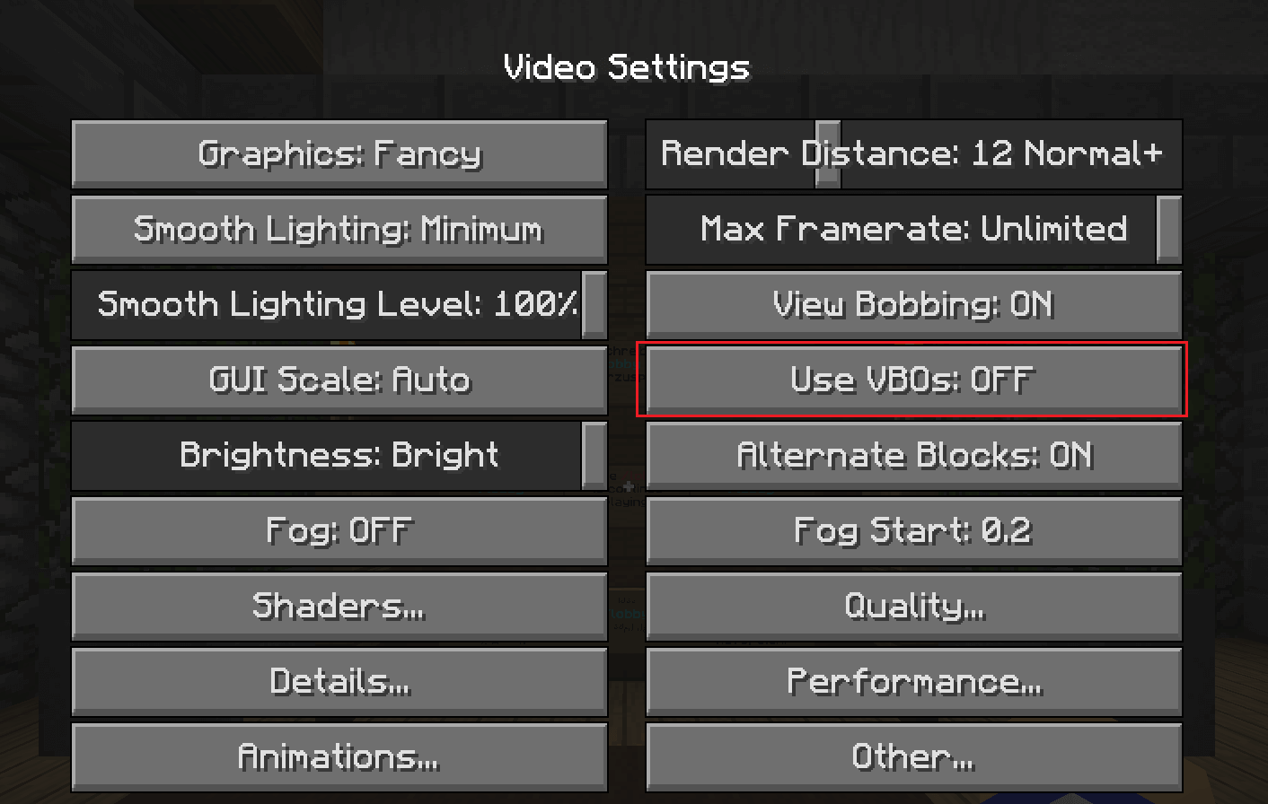Minecraftのビデオ設定でVBOをオフにします| Minecraftのクラッシュの問題を修正する