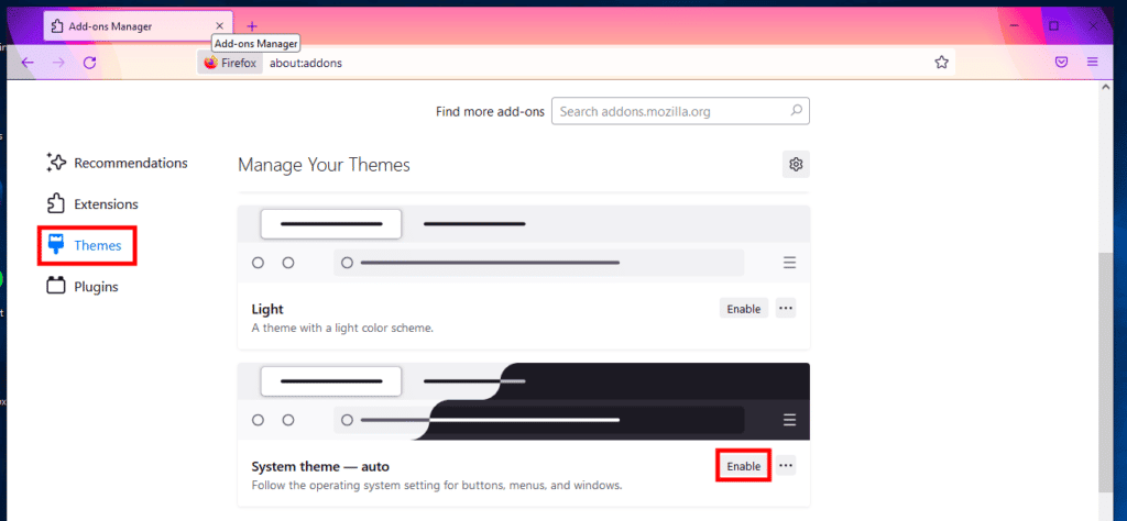 включить системную тему в меню тем Firefox. Как исправить проблему с загрузкой страницы в Mozilla Firefox