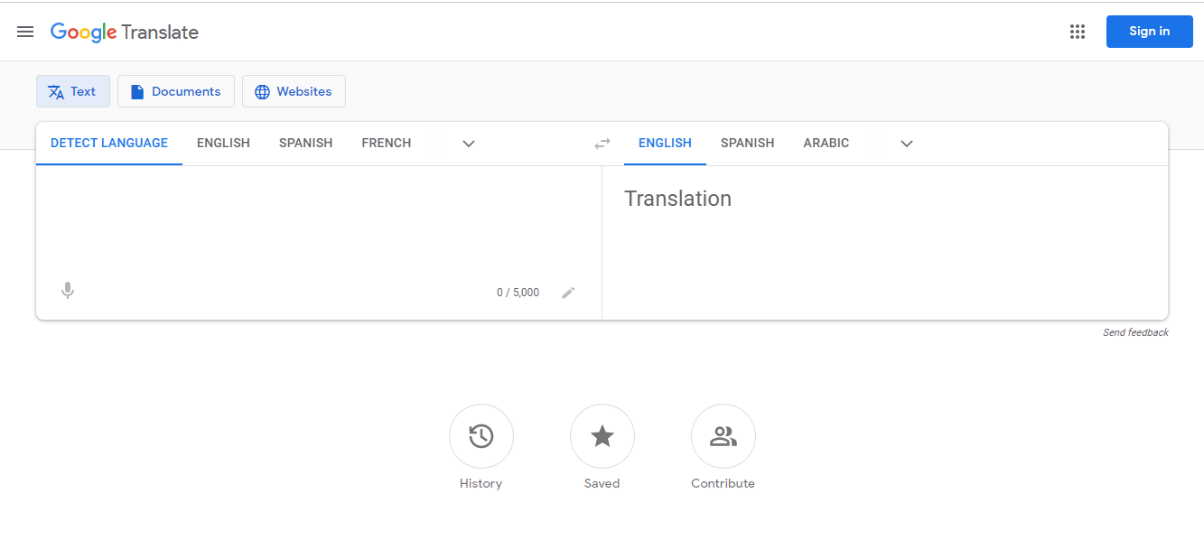 Откройте Google Переводчик