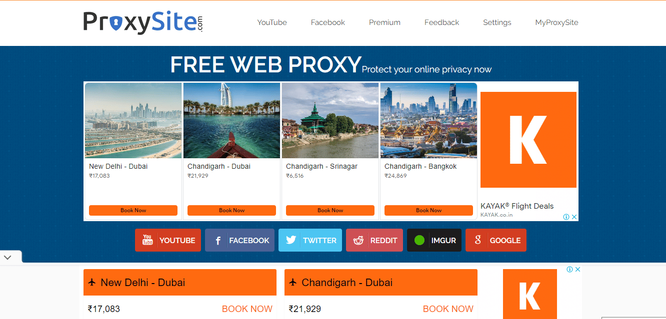 Откройте ProxySite.com