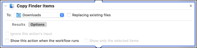 Automator'da Bulucu Öğelerini Kopyala