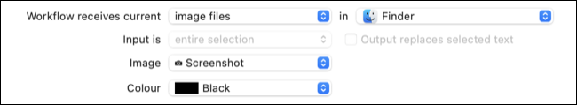 Automator iş akışında görüntü türünü belirtin