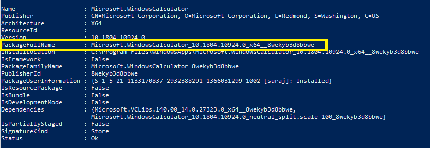 Sekarang dalam daftar, Anda perlu mencari Microsoft.WindowsCalculator | Perbaiki Kalkulator Windows 10 Hilang atau Hilang