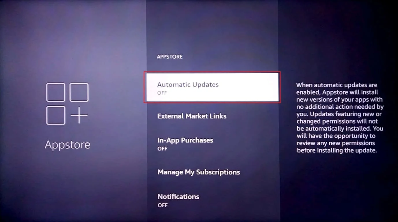 automatische Updates. wie man die Leistung von Firestick verbessert