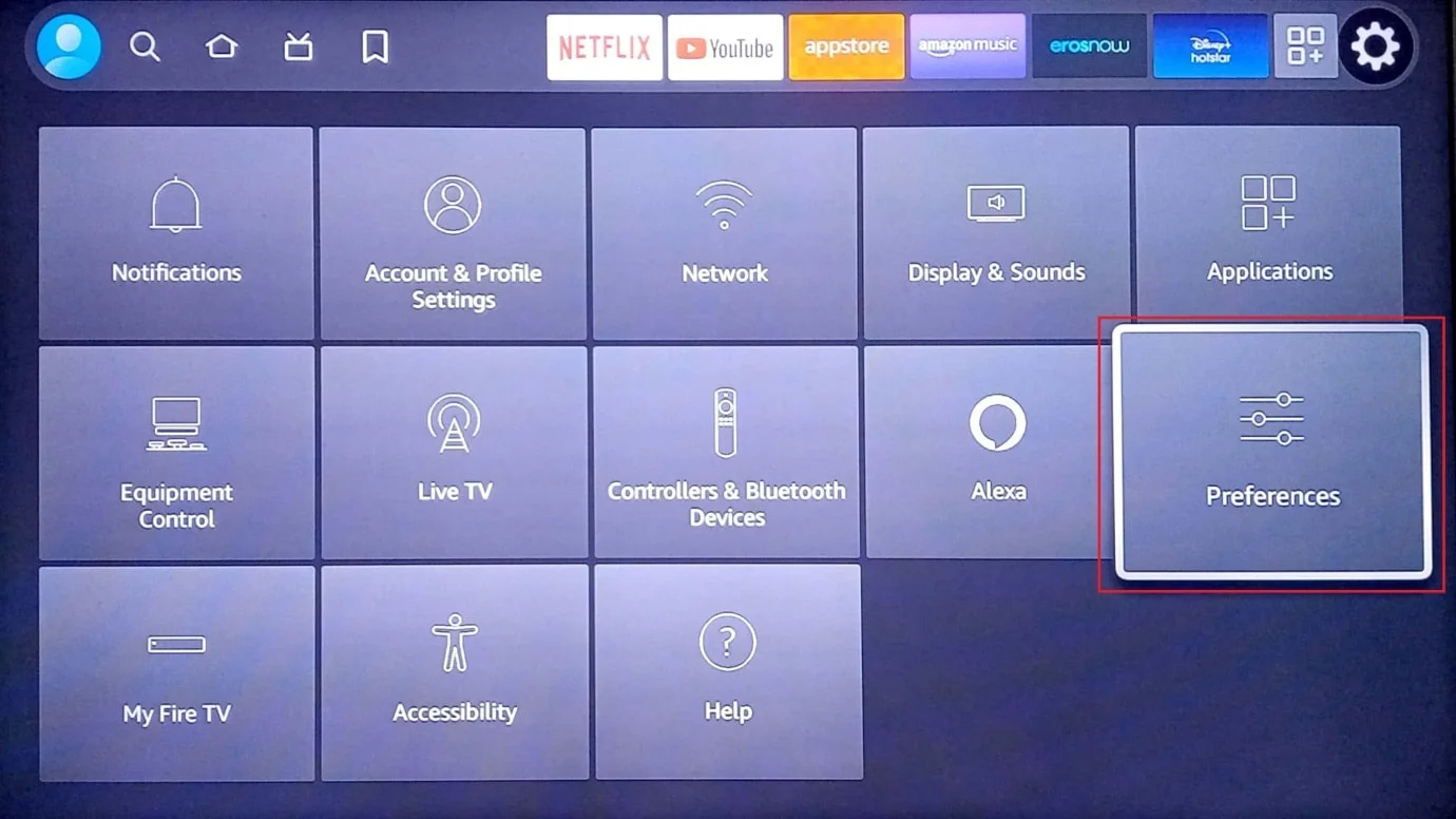 Einstellungen auswählen. Beheben Sie das Problem mit der Amazon Fire Stick-Verlangsamung