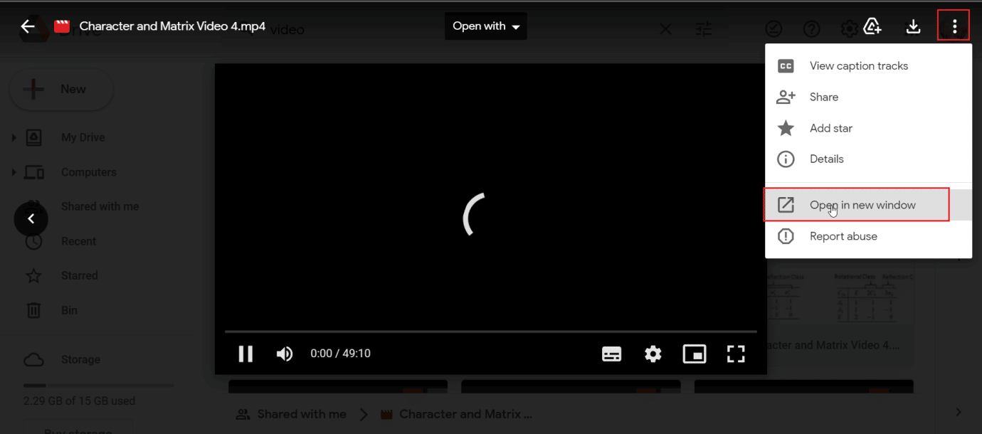 clique em abrir em nova janela. Corrigir o erro de vídeo 5 no Apresentações Google