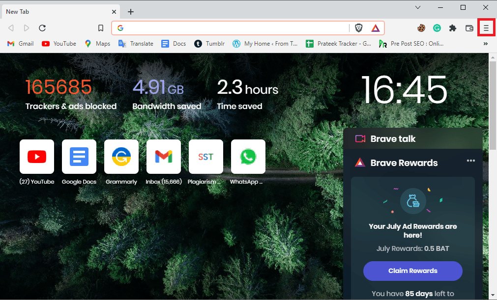 Clique no botão Opções do menu. Corrigir o erro de vídeo 5 no Apresentações Google
