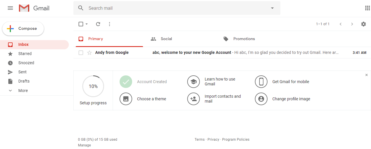 Gmail画面が表示されます