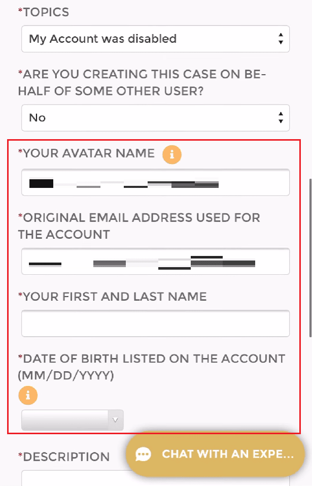 nama avatar, email, nama depan dan belakang, tanggal lahir | Apakah IMVU Menghapus Akun Tidak Aktif?