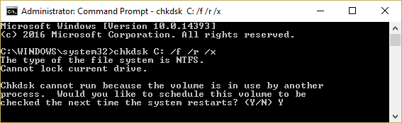 uruchom polecenie chkdsk sprawdzania dysku