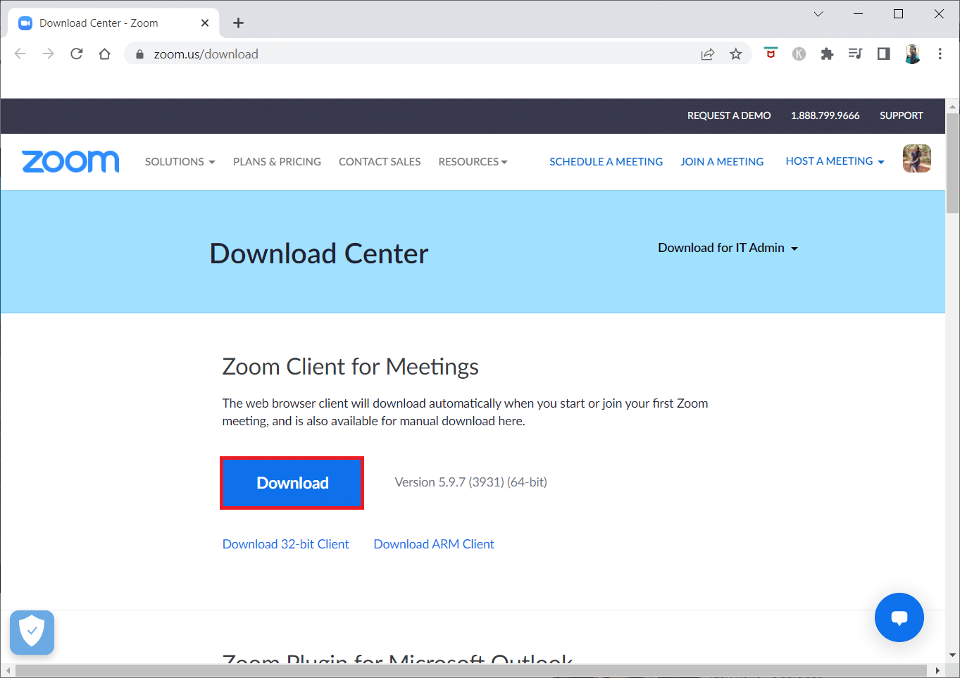 انقر فوق تنزيل. إصلاح خطأ Zoom 1132 في نظام التشغيل Windows 10