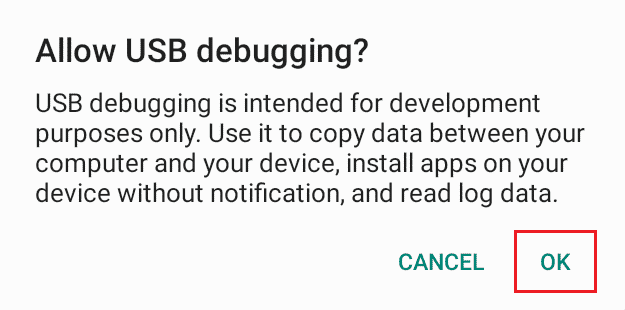 USB-Debugging im Android-Gerät zulassen