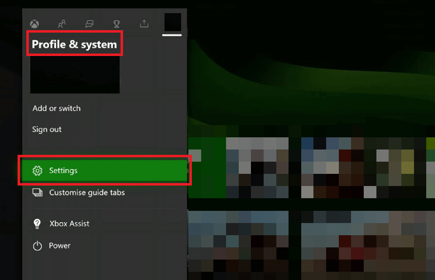 выберите «Профиль и система» и нажмите «Настройки». Исправить код ошибки Xbox Live 80072EF3
