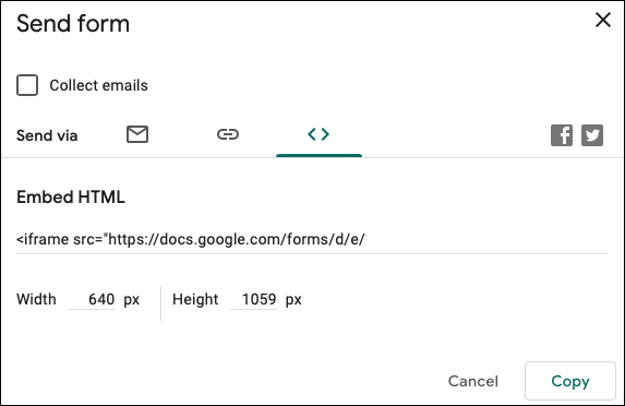 Opțiuni de partajare a formularelor Google