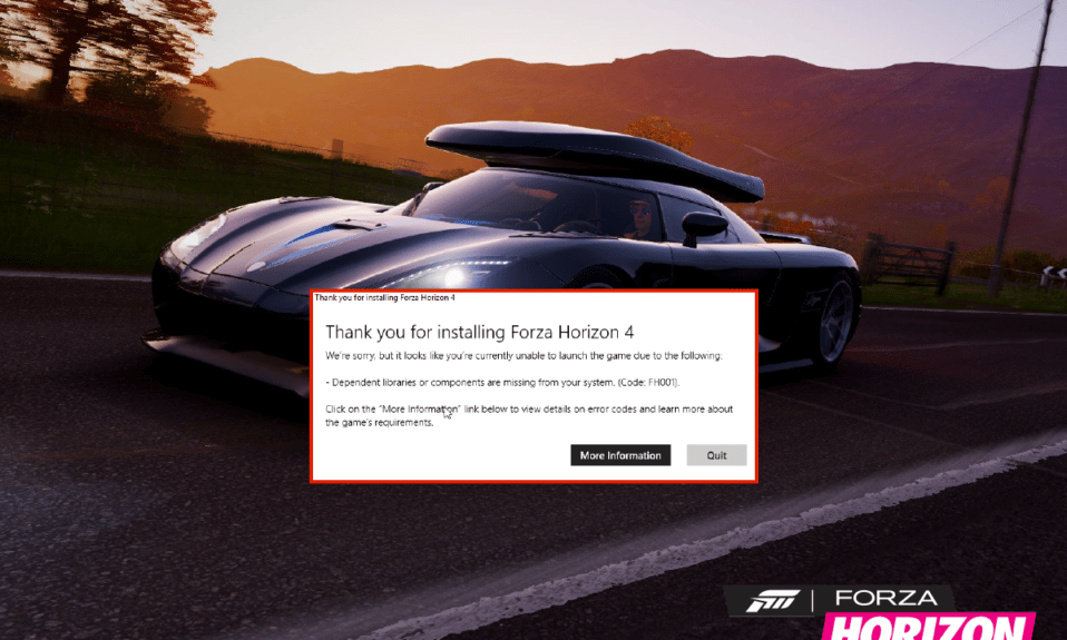 Correggi Forza Horizon 4 FH001 in Windows 10