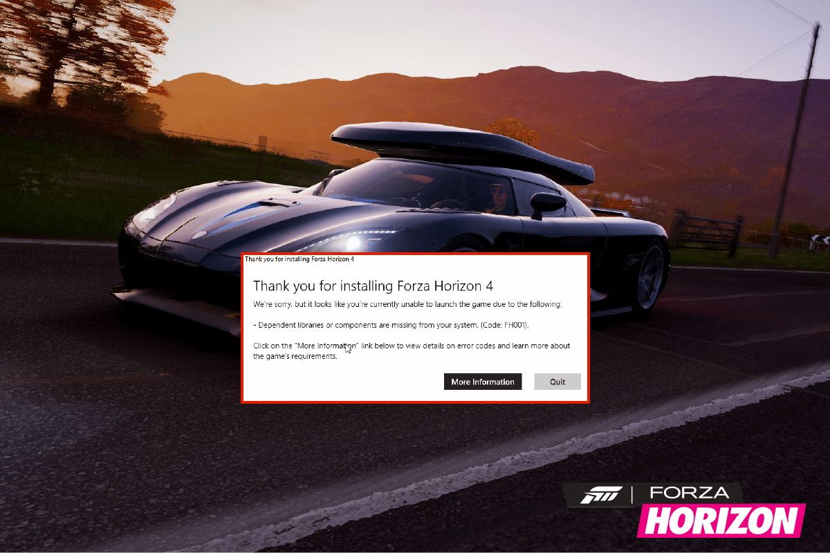 Correggi Forza Horizon 4 FH001 in Windows 10