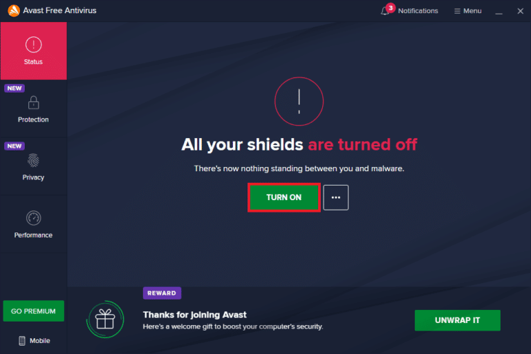 Disattiva l'antivirus temporaneamente. Correggi il codice di errore di Steam 51 in Windows 10