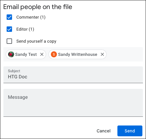 Message électronique pour les collaborateurs
