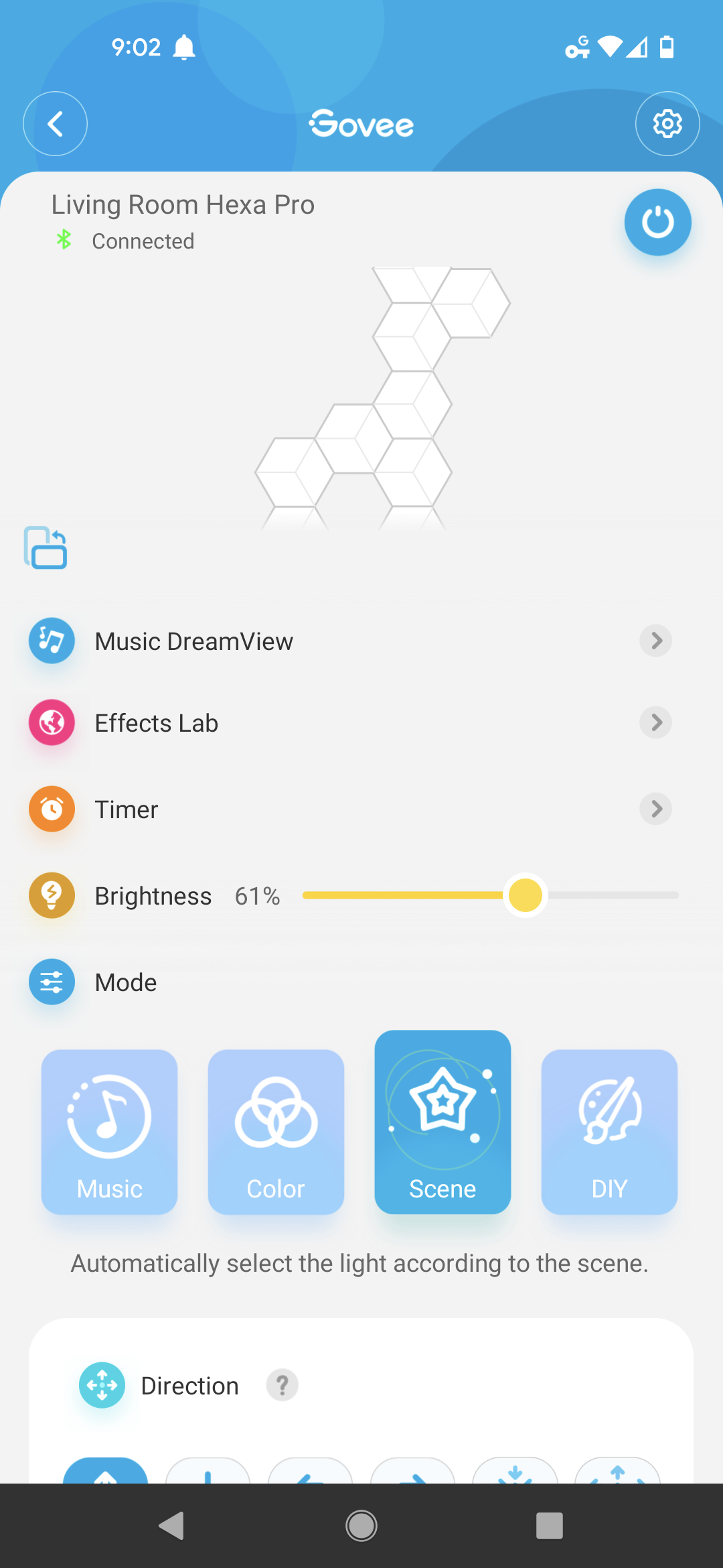 Paramètres du mode d'application Govee