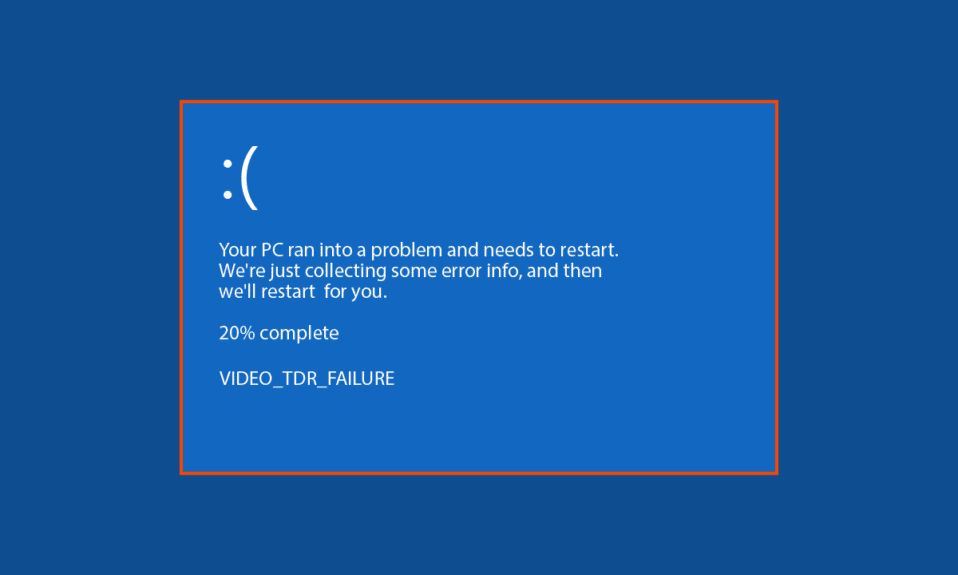 Correction de l'erreur MSDN Bugcheck Video TDR dans Windows 10