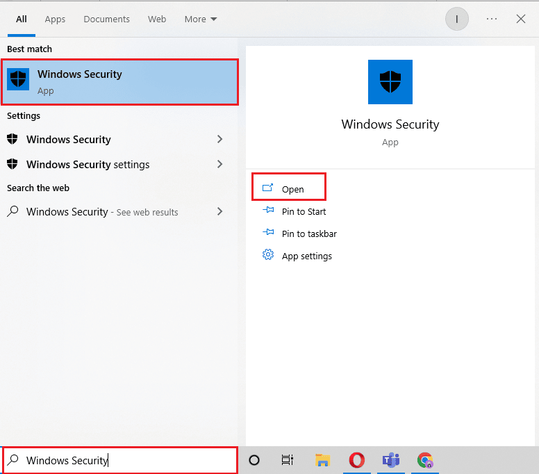 ouvrez la sécurité Windows. Correction de l'erreur MSDN Bugcheck Video TDR dans Windows 10