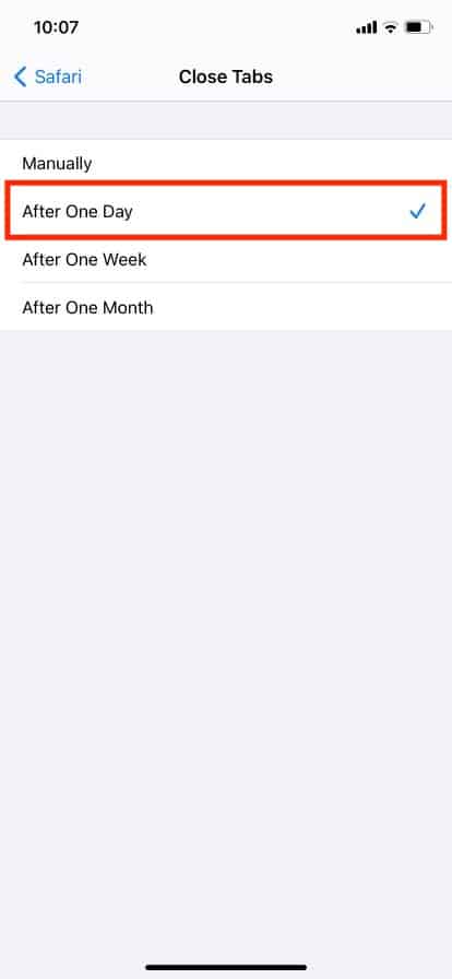 選擇一天后選項。如何在 iPhone 上關閉隱身模式