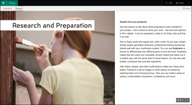 Parte dintr-o prezentare Sway