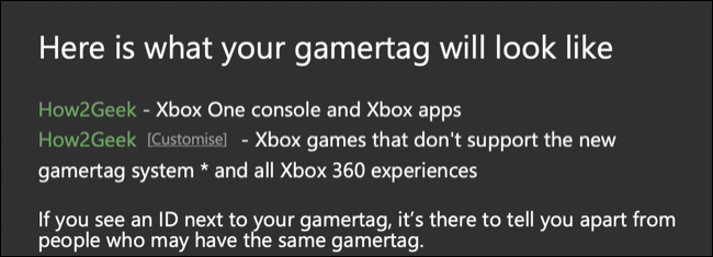 Vorschau des Xbox-Gamertags