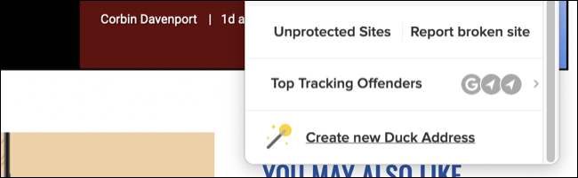 Firefox 拡張機能を使用して DuckDuckGo メール エイリアスを作成する