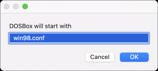 Execute o DOSBox com o arquivo .conf personalizado usando AppleScript