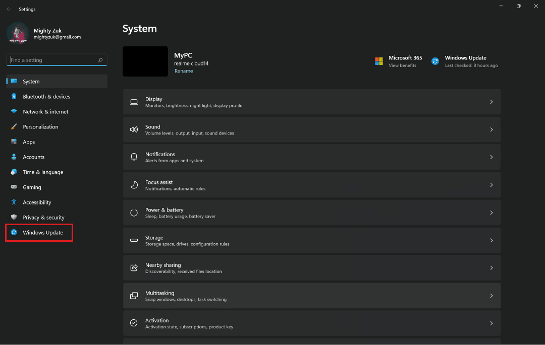 Klik Pembaruan Windows.