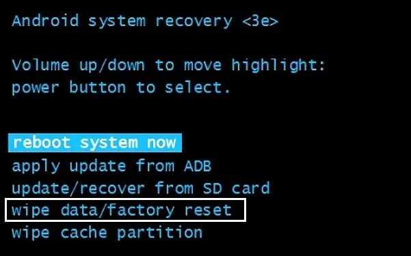 Klik Reset Pabrik