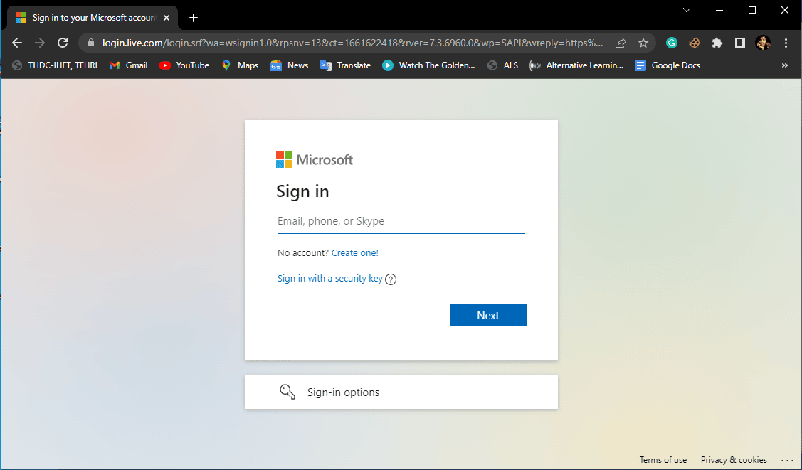 Microsoft oturum açma sayfasını ziyaret ederek Microsoft oturum açma sayfasına gidin. Düzeltme Hata mesajı şu anda gönderilemiyor daha sonra tekrar deneyin